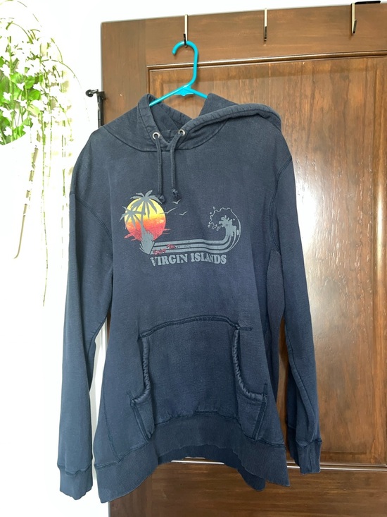 Pipeline Urban Up Other - Urban Outfitters Navy Pullover Hoodie with Sunset Palm Graphic